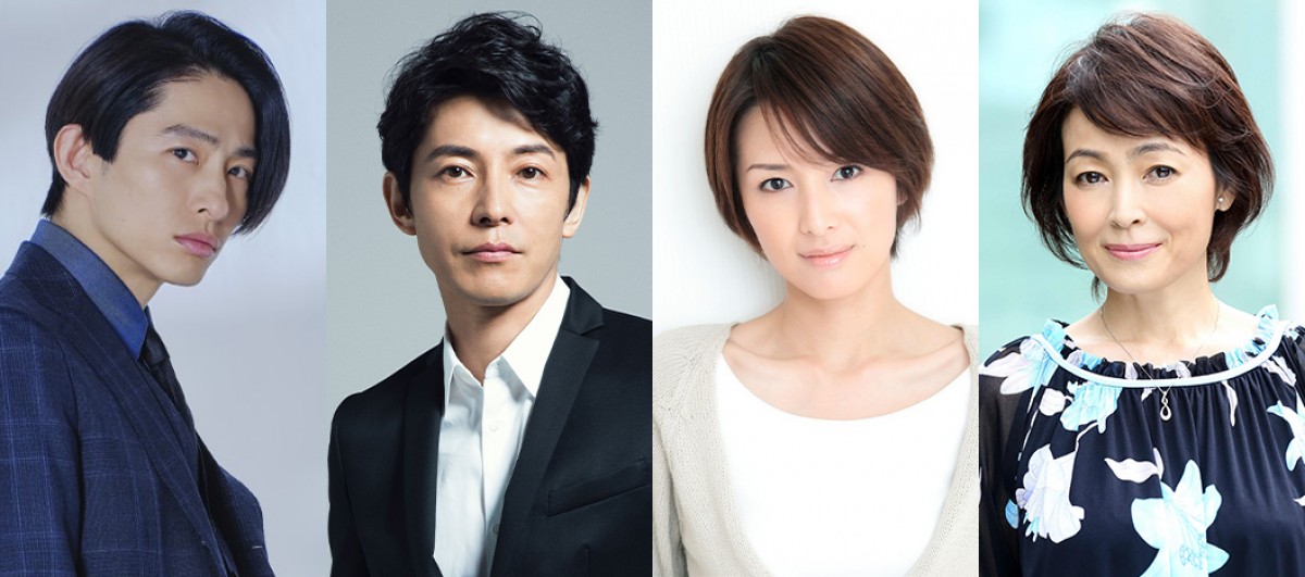 （左から）WOWOW『連続ドラマW ⿊⿃の湖』に出演する、三宅健、藤⽊直⼈、吉瀬美智⼦、財前直⾒