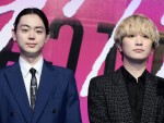 映画『キャラクター』完成報告会に登場した（左から）菅田将暉、Fukase