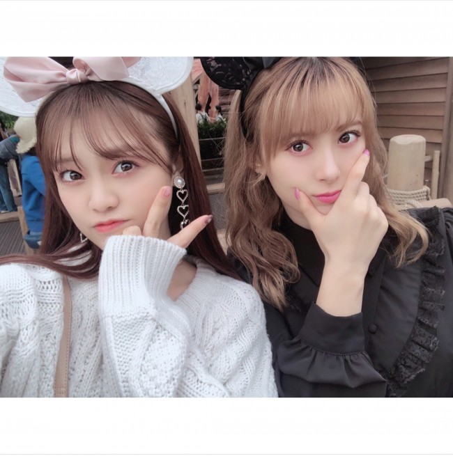 HKT48本村碧唯（左）とモーニング娘。’21生田衣梨奈（右）　※「モーニング娘。'21 Q期オフィシャルブログ」より