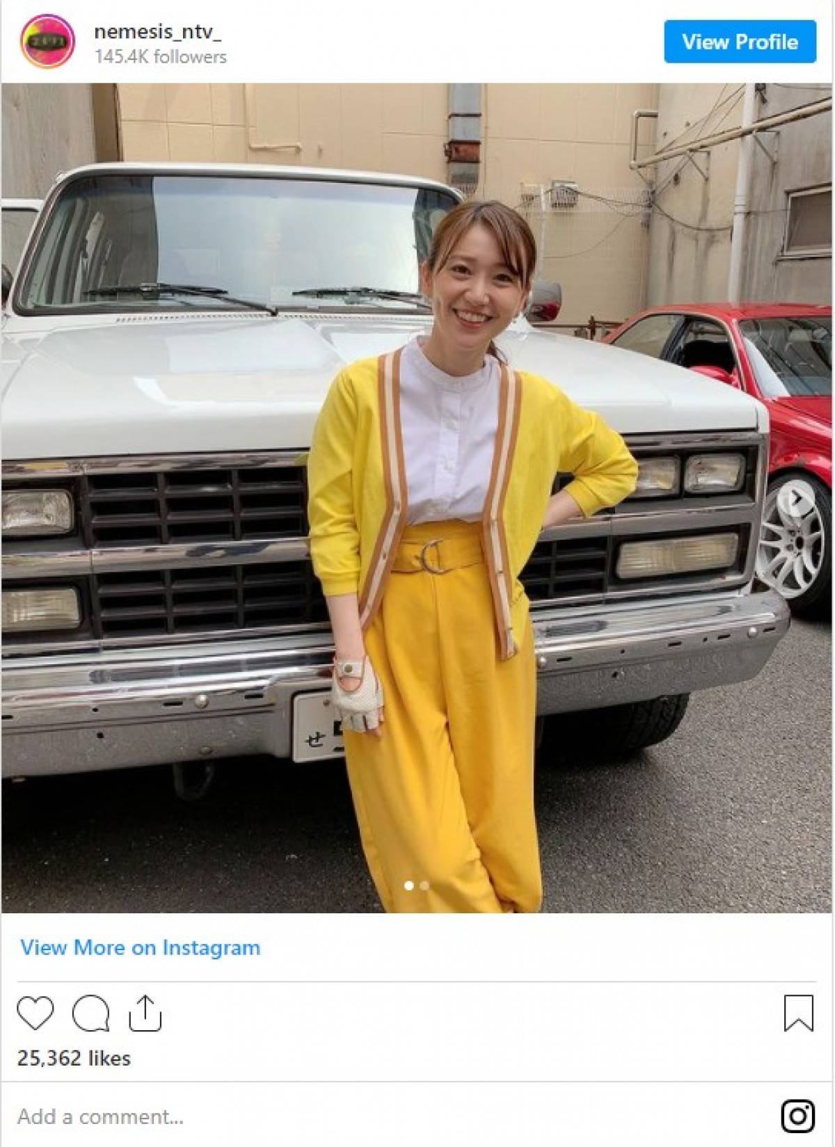 壁と同化？　大島優子、黄色の衣装＆壁で『ネメシス』オフショット公開