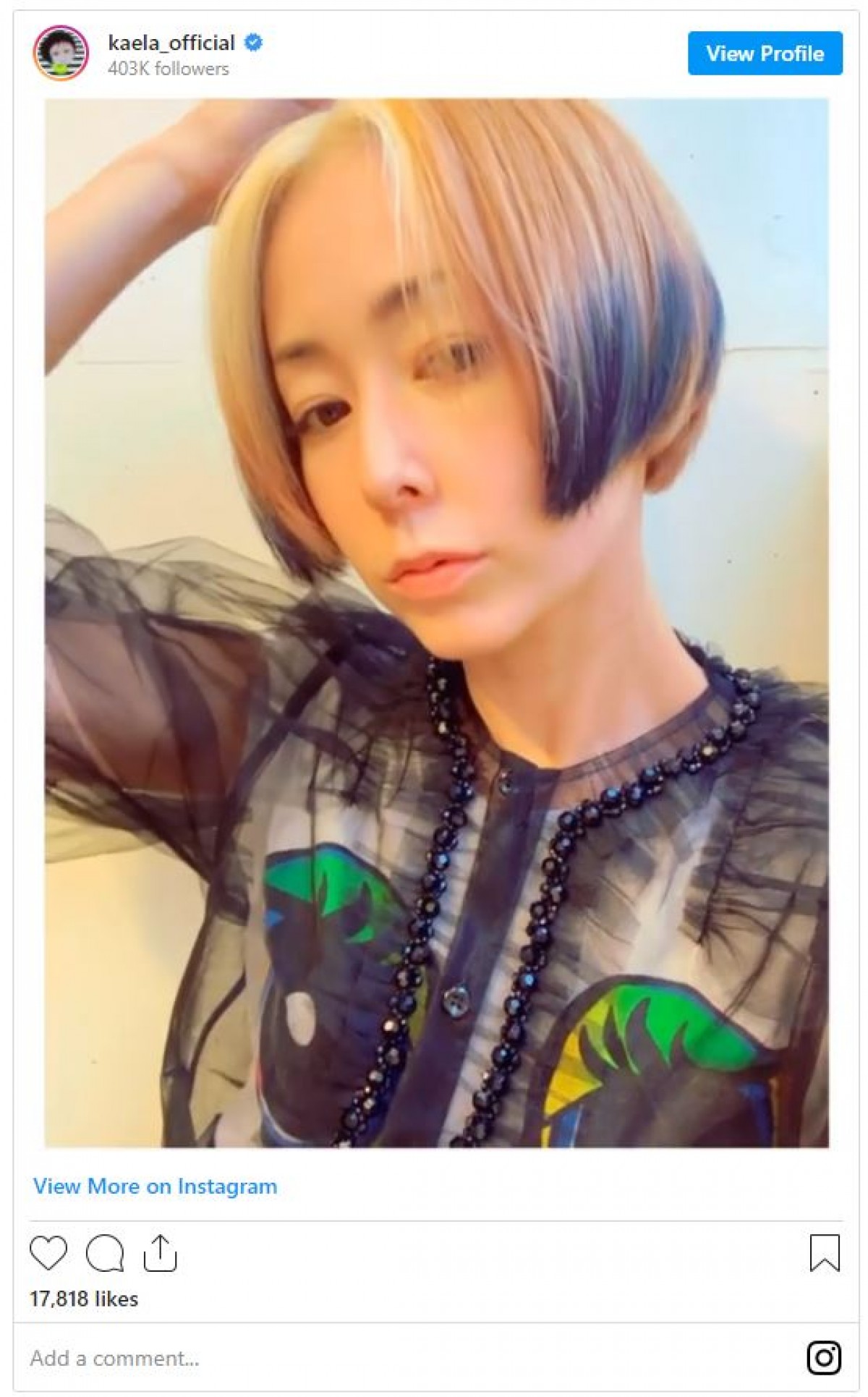 デヴィッド・ボウイからインスパイア　木村カエラの新ヘアカラーに反響「素敵」