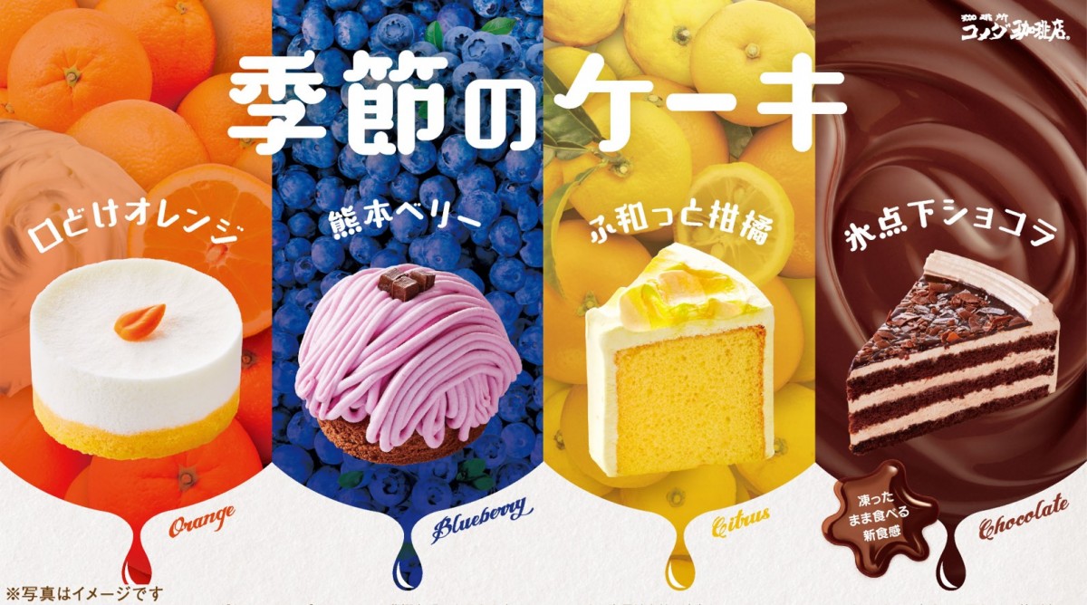 コメダ珈琲店“季節のケーキ”新登場！　オレンジ香るレアチーズケーキなど全4種