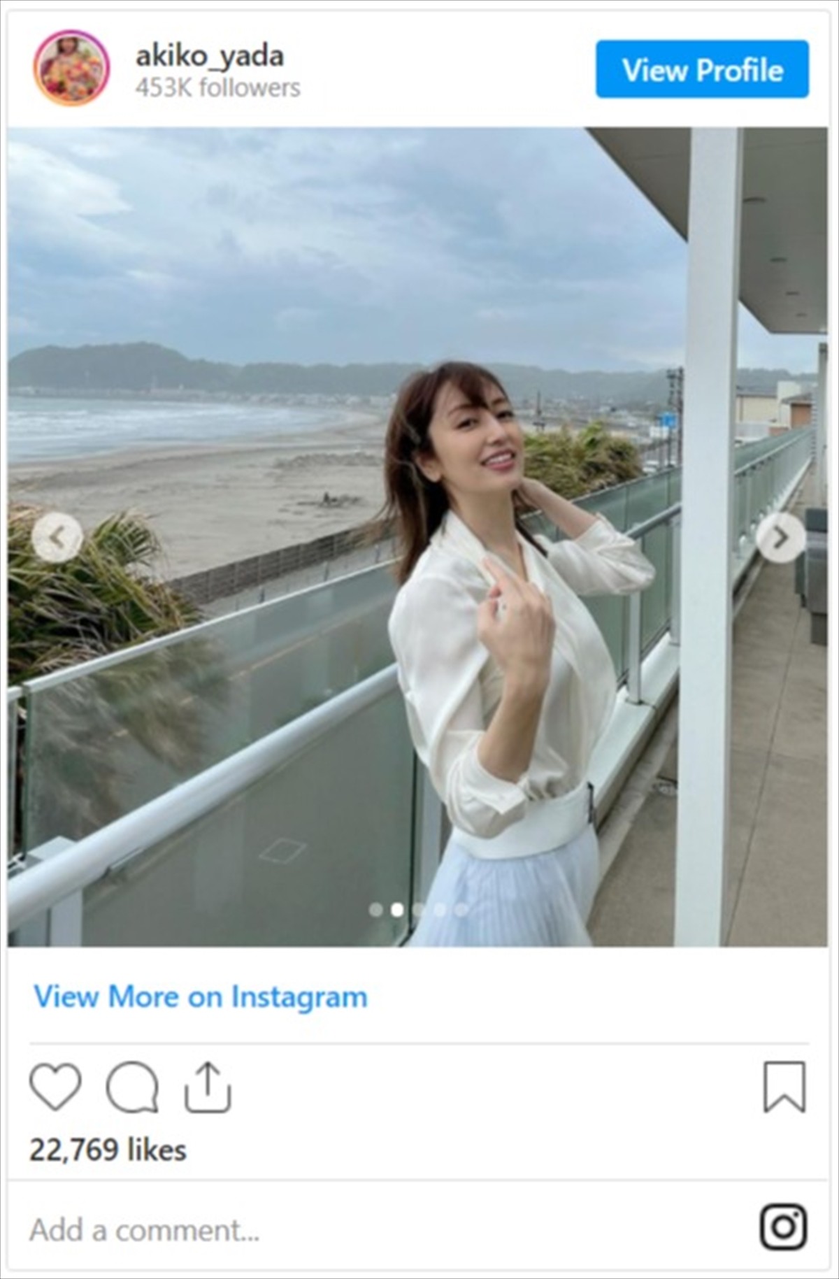 矢田亜希子、強風にあおられても美しい！ 「天使」「女神ですか」と絶賛の声