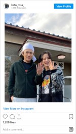 稲垣吾郎＆加藤ローサ、結婚会見風2ショット　※「加藤ローサ」インスタグラム