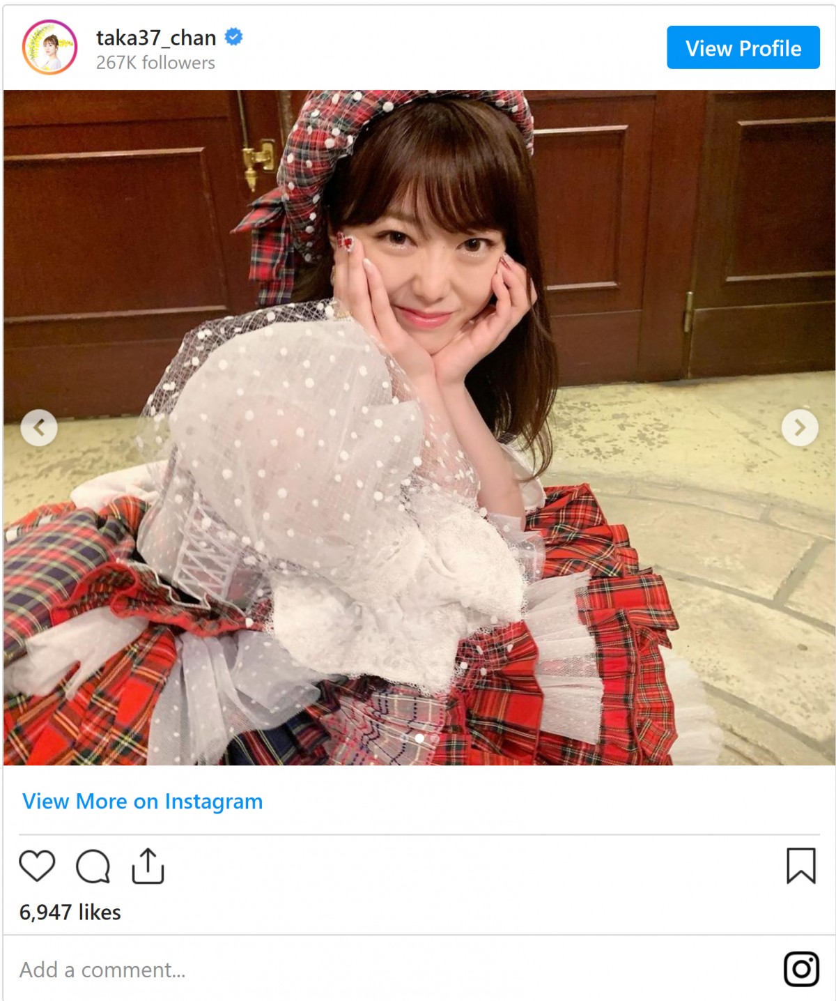 AKB48劇場で卒業公演を開催した峯岸みなみ ※「高橋みなみ」インスタグラム