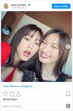 桐谷美玲＆大政絢、美しさあふれる密着2ショット　※「桐谷美玲」インスタグラム