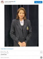 12年ぶりに制服を着た永島優美　※「永島優美」インスタグラム