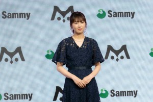 サミー 新規事業「m」に関する発表会に登場した永島聖羅