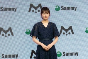 サミー 新規事業「m」に関する発表会に登場した永島聖羅
