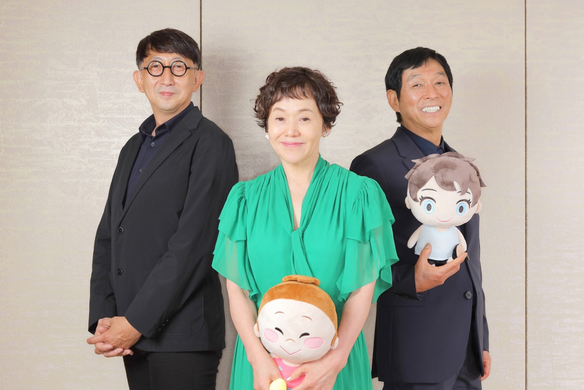 (左から)劇場アニメ映画『漁港の肉子ちゃん』より渡辺歩監督、大竹しのぶ、明石家さんま