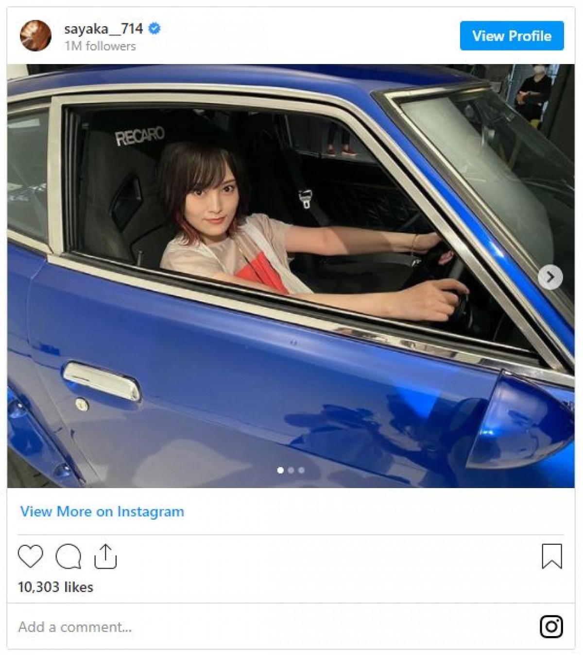 山本彩、名車“フェアレディＺ”と2ショット　「運転姿似合う」「カッコいい」の声