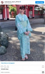 涼しげな浴衣姿を見せた松村沙友理　※「乃木坂46・松村沙友理」インスタグラム