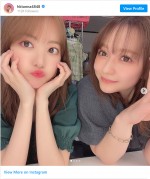 宮脇咲良（左）と村重杏奈（右）　※HKT48「村重杏奈」インスタグラム