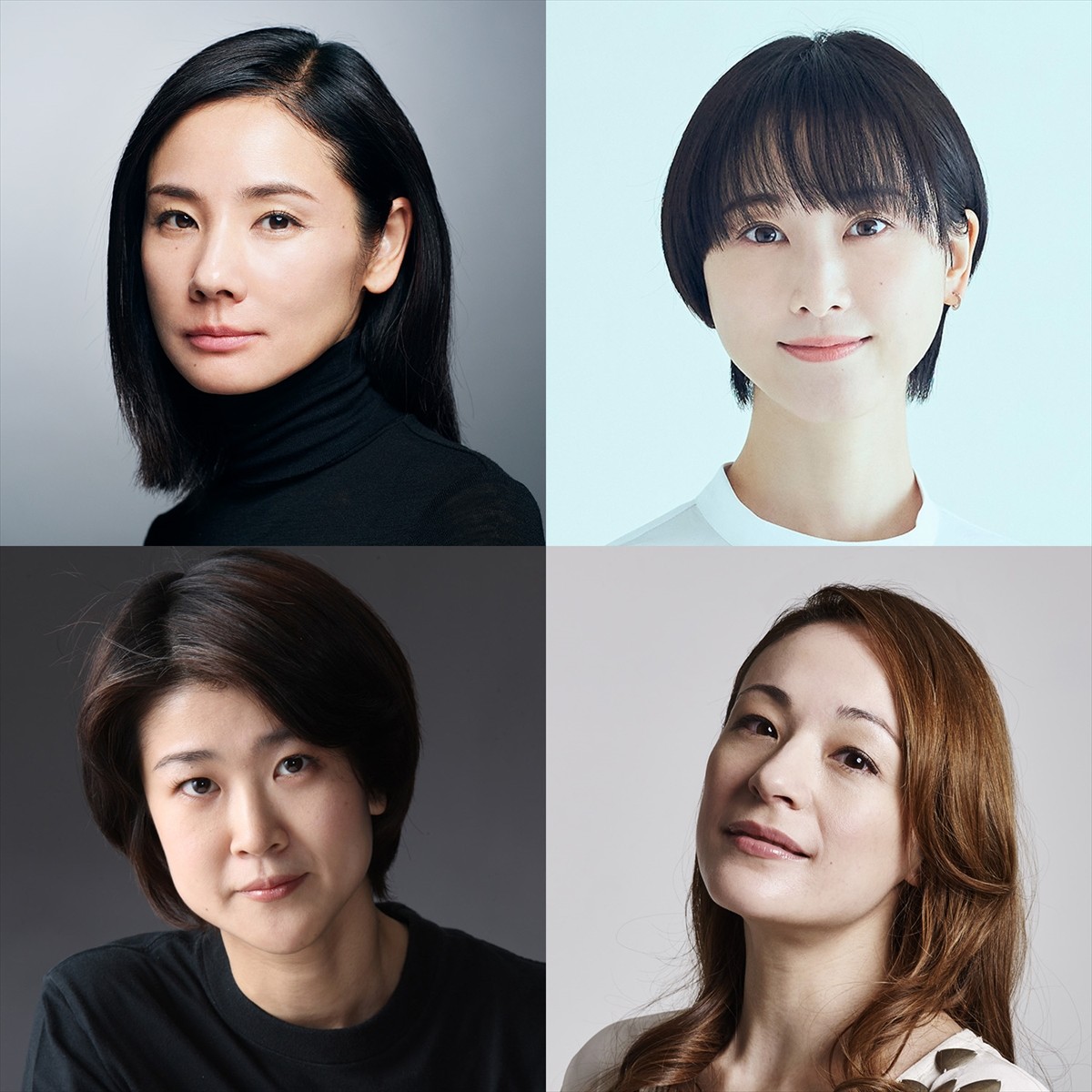 舞台『ジュリアス・シーザー』に出演する（上段左より）吉田羊、松井玲奈、（下段左より）松本紀保、シルビア・グラブ