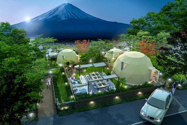 山梨に“富士山を望むグランピング施設”誕生へ！　全3棟の完全プライベート空間