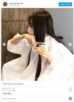 岩本乃蒼アナ、長かった髪をバッサリ　ヘアドネーションの模様　※「岩本乃蒼（日本テレビ）」インスタグラム