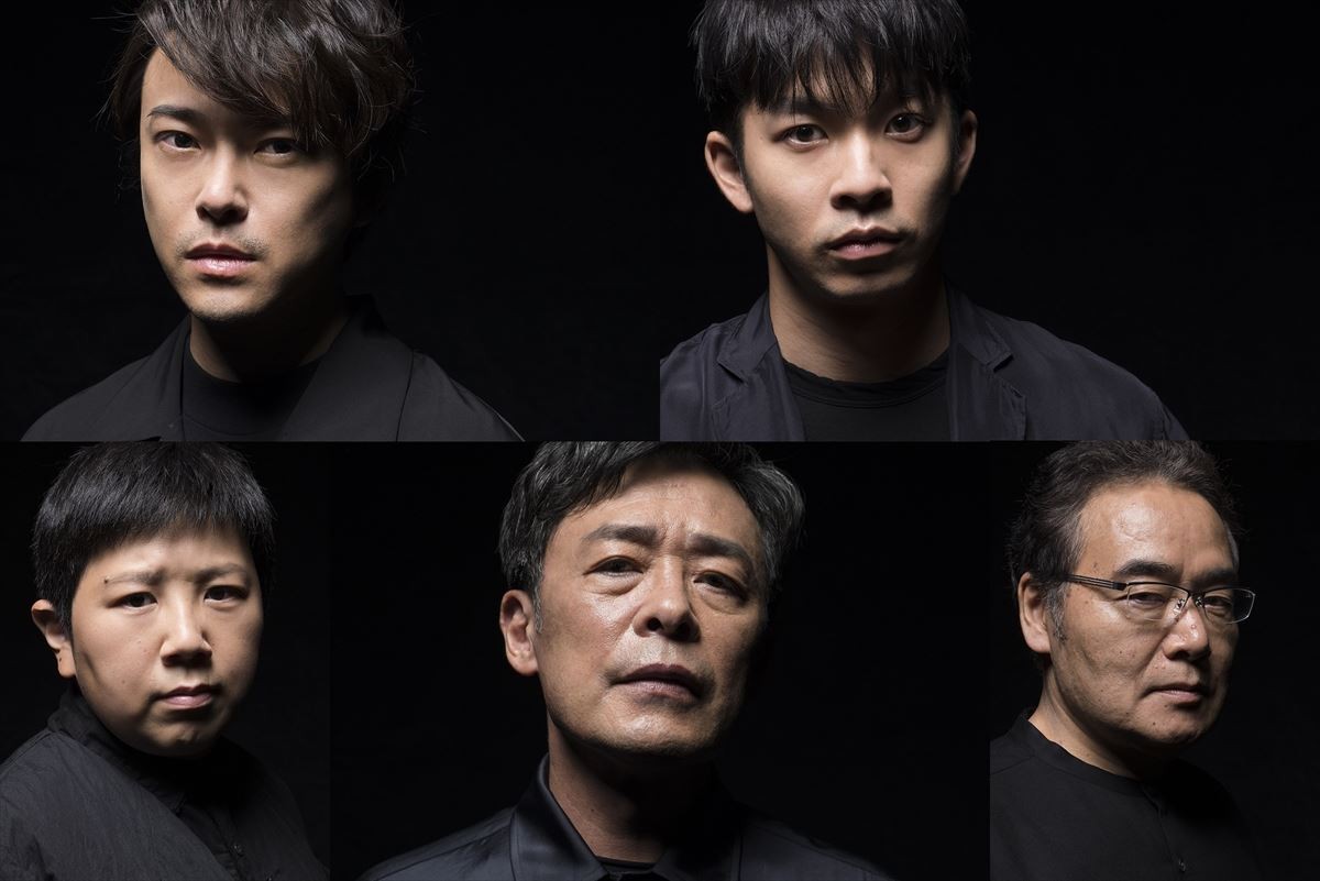 舞台『いのち知らず』メインビジュアル(上段左から)ダブル主演の勝地涼、仲野太賀、(下段左から)新名基浩、光石研、岩松了