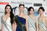 「2021ミス・アース・ジャパン 日本大会」（左から）2位の三浦遥さん、グランプリの吉田小夏さん、3位の藤田麻里さん、4位の竹原里奈さん