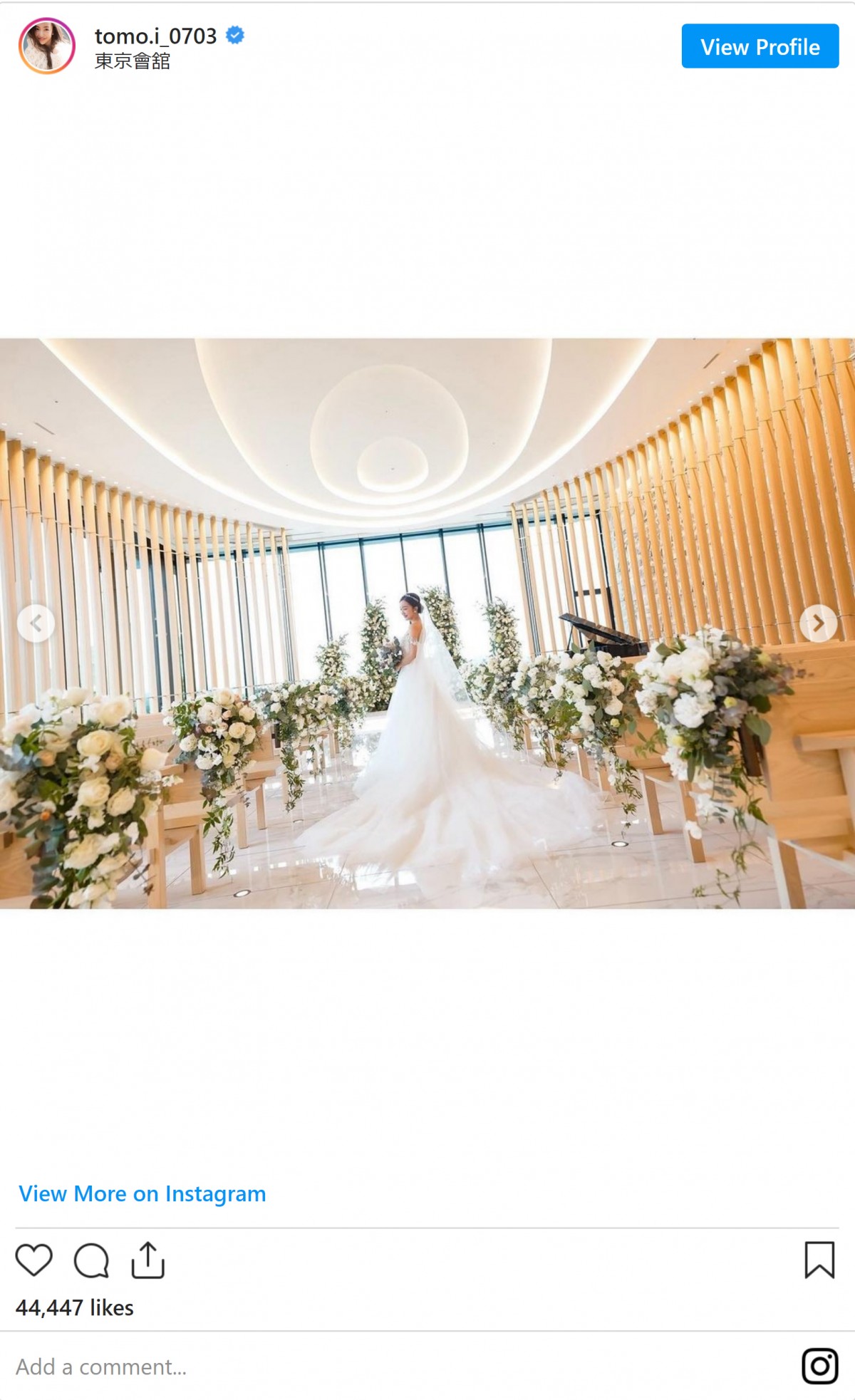 板野友美、結婚式の写真を公開　ウエディングドレス姿に「可愛いすぎる」「幸せのおすそ分け」祝福コメント殺到