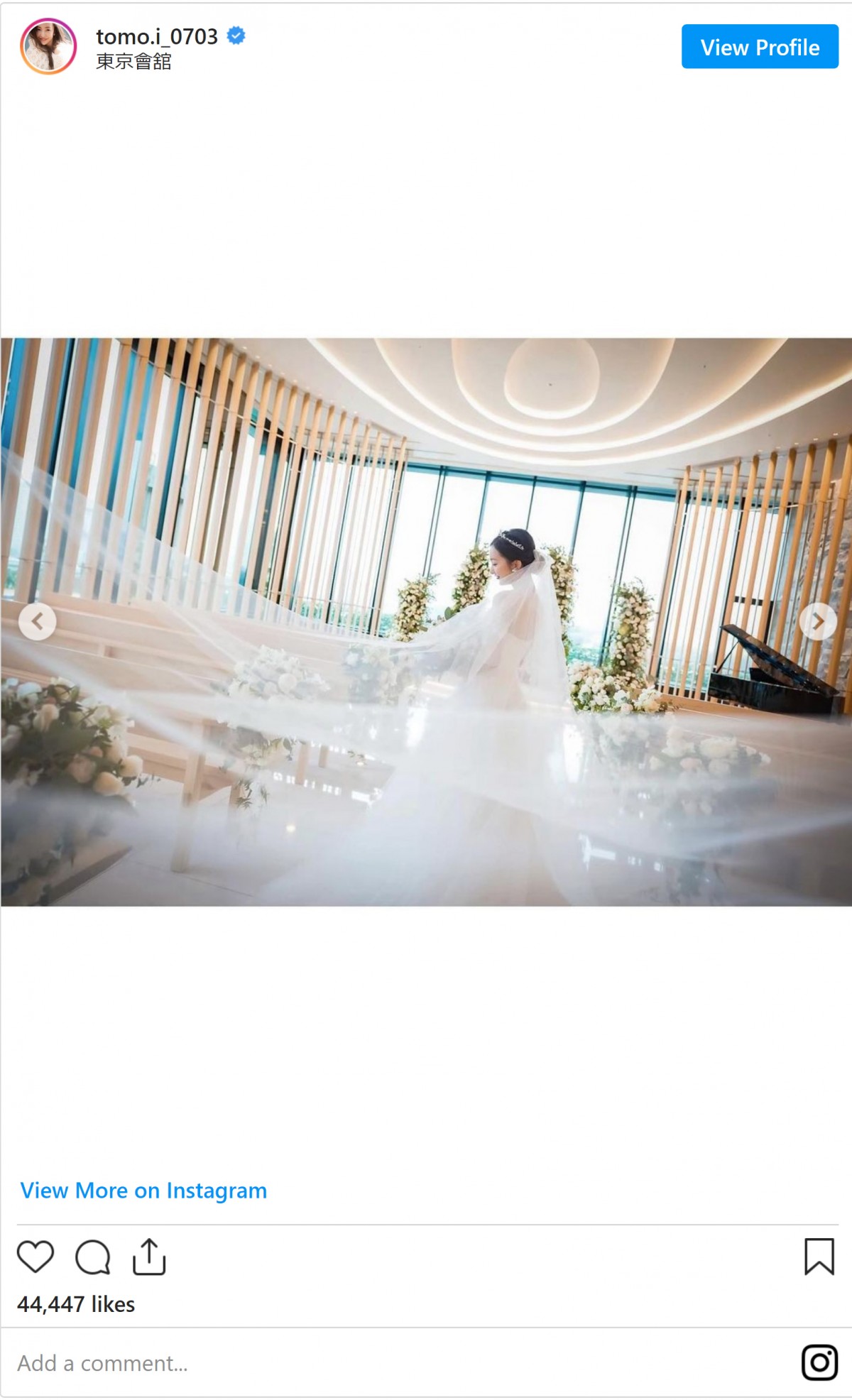 板野友美、結婚式の写真を公開　ウエディングドレス姿に「可愛いすぎる」「幸せのおすそ分け」祝福コメント殺到