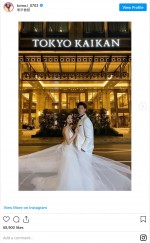板野友美が夫・ヤクルト高橋奎二選手との結婚式の写真を公開※「板野友美」インスタグラム