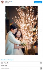 板野友美が夫・ヤクルト高橋奎二選手との結婚式の写真を公開※「板野友美」インスタグラム