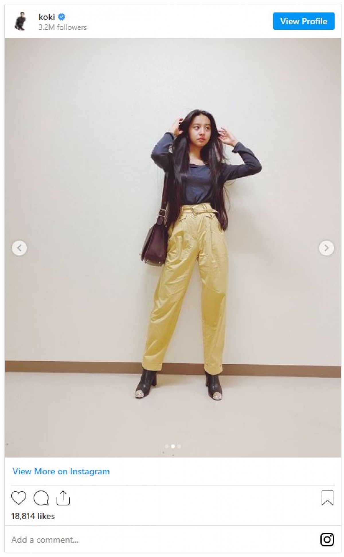 Koki,　ルイ・ヴィトンのパンツ＆ブーツ　弾ける笑顔の私服ショット公開