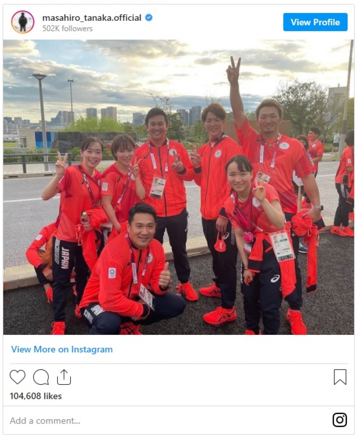 ＜東京2020＞田中将大、卓球女子3人と豪華集合写真公開　「お疲れさまでした」ねぎらいの声殺到