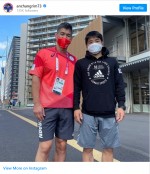 柔道男子73キロ級で銅メダルを獲得した韓国代表の安昌林選手と柔道男子日本代表・井上康生監督のツーショット　※「安昌林（An Changrim）」インスタグラム