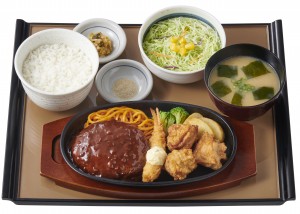 『チキン南蛮としょうが焼の人気コンビ定食』＆『ハンバーグとエビフライとから揚げの人気トリオ定食』