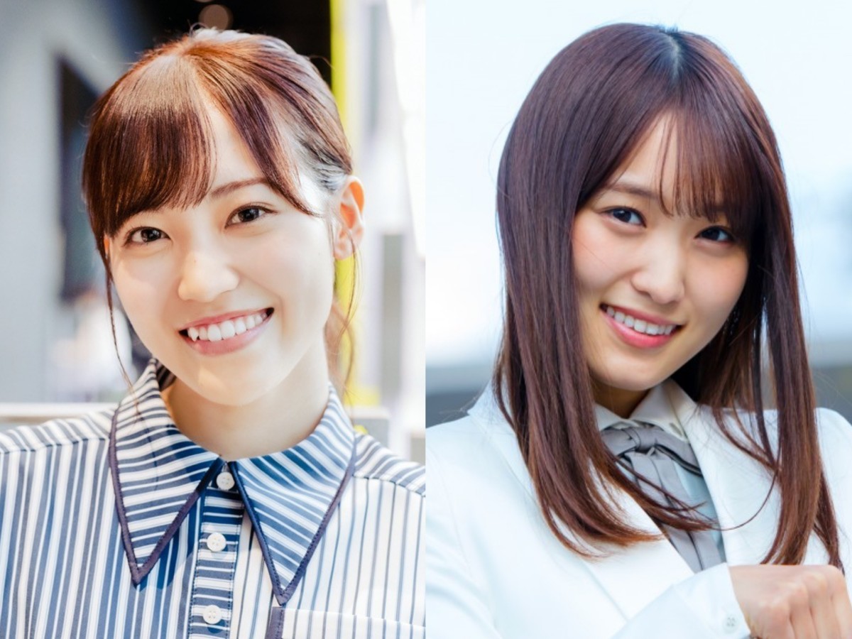 （左から）松田里奈、菅井友香　松田は10月から新パーソナリティーに　菅井は9月いっぱいで『レコメン！』を卒業する