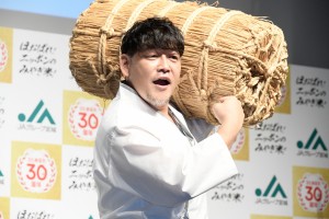 「令和3年産宮城米取扱説明会および新CM発表会」に登場したサンドウィッチマン・富澤たけし