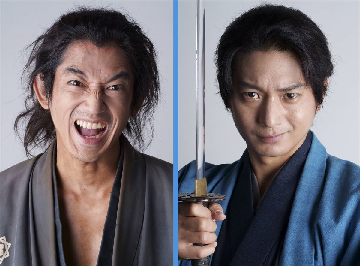 ドラマ『幕末相棒伝』(左から)坂本龍馬役の永山瑛太と土方歳三役の向井理