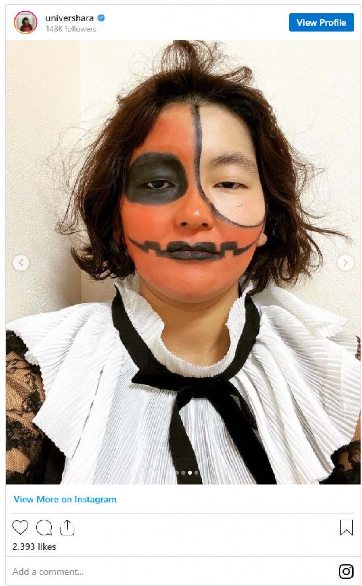 ゆにばーす・はら、ハロウィン“詐欺メイク”に反響「かわいい」「天才」