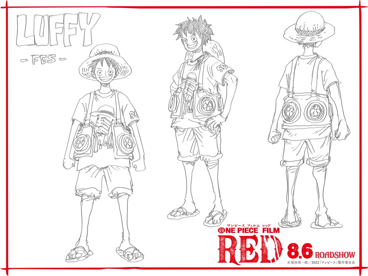 『ONE PIECE FILM RED』尾田栄一郎描きおろし“フェス衣裳”キャラ設定画を一挙解禁