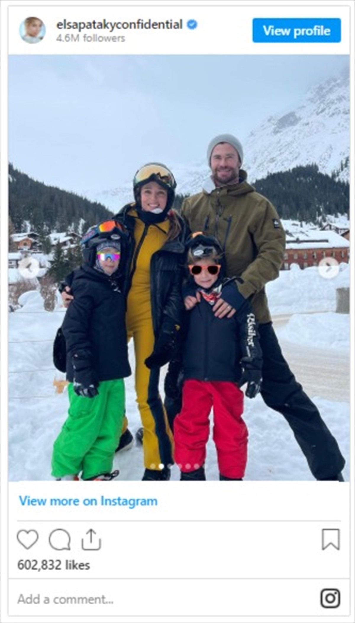 クリス・ヘムズワース＆エルサ・パタキー、弟リアムとスキーリゾートでクリスマスを満喫！