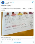 「※名前がわからなくなったら目を見て『師匠！』で大丈夫です」　※「フワちゃん」ツイッター