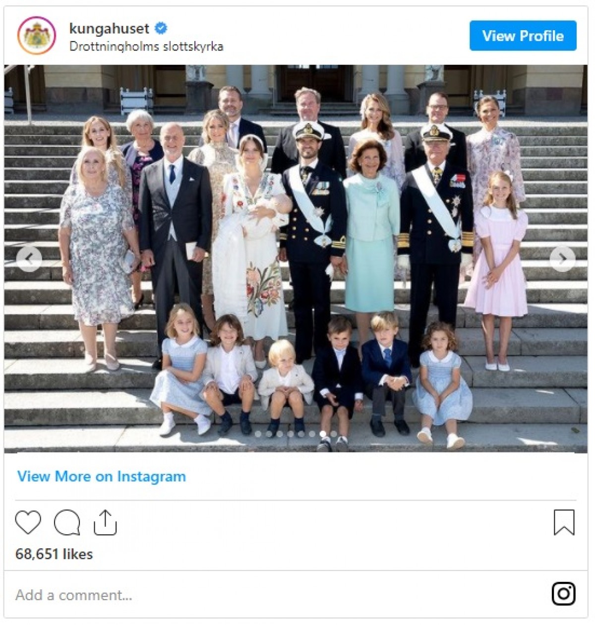 スウェーデン王室カール・フィリップ王子第3子の洗礼式に、王室メンバーが集結！