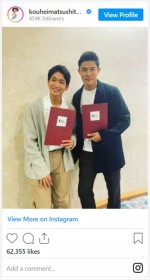 松下洸平＆鈴木亮平、私服姿のイケメン2ショット　※「松下洸平」インスタグラム