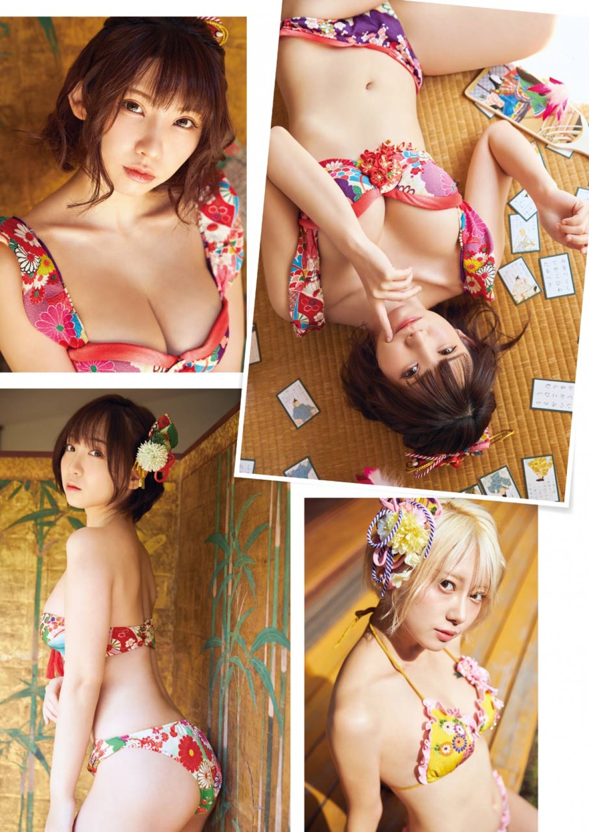 えなこ、伊織もえ、篠崎こころら美女7人　ゴージャスな金ビキニ＆お正月風グラビア