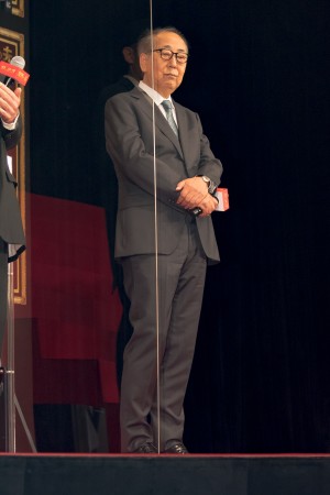 映画『総理の夫』完成披露試写イベントに登場した岸部一徳