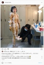 どうして!?　“氷づけ”の特殊メイクをほどこされたどんぐり　※「どんぐり（竹原芳子）」インスタグラム