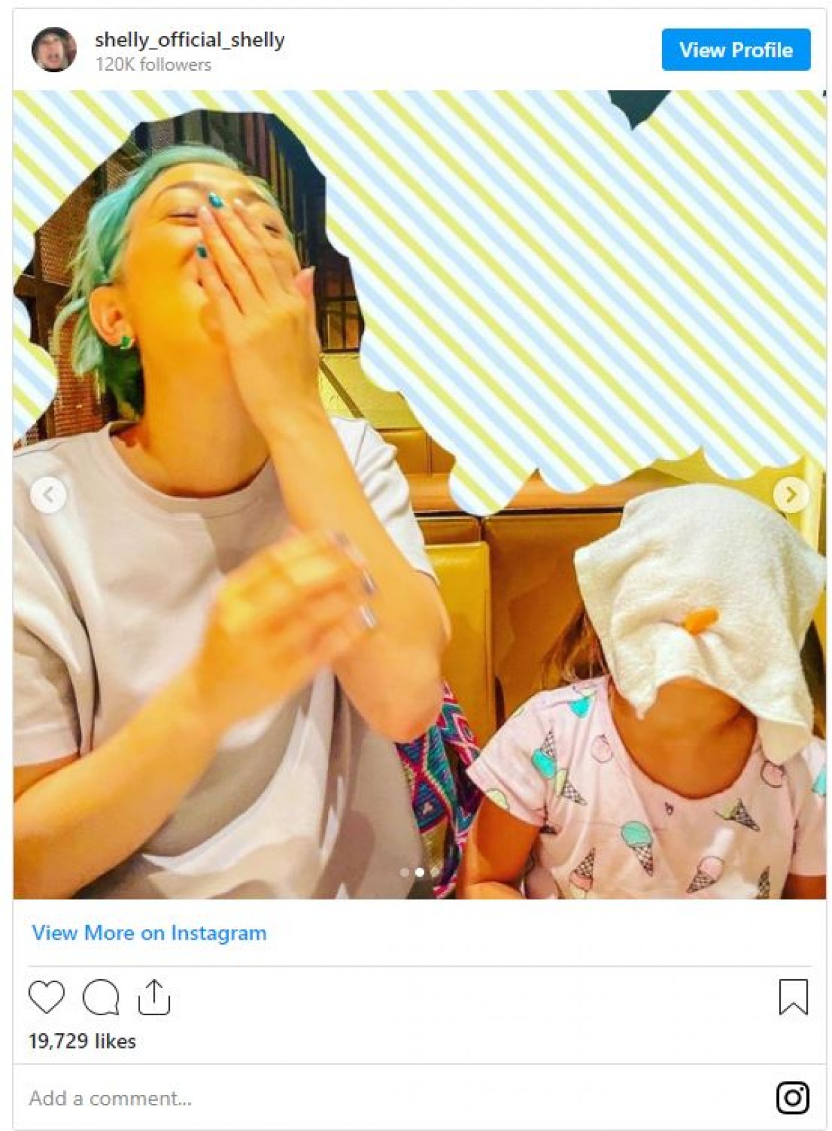 SHELLY、3歳娘のかわいすぎる“変装”に爆笑　ほっこり2ショットに反響「素敵」