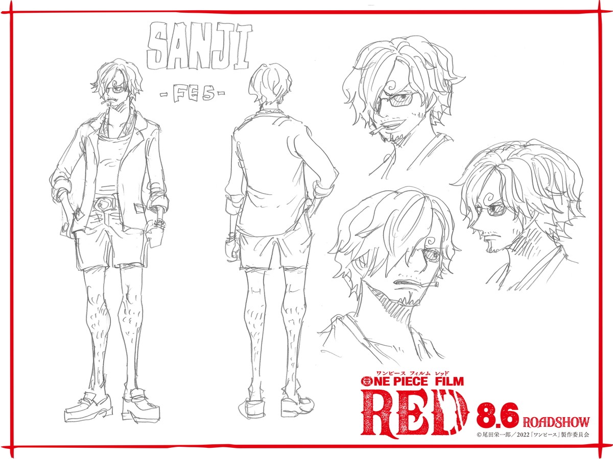 『ONE PIECE FILM RED』尾田栄一郎描きおろし“フェス衣裳”キャラ設定画を一挙解禁