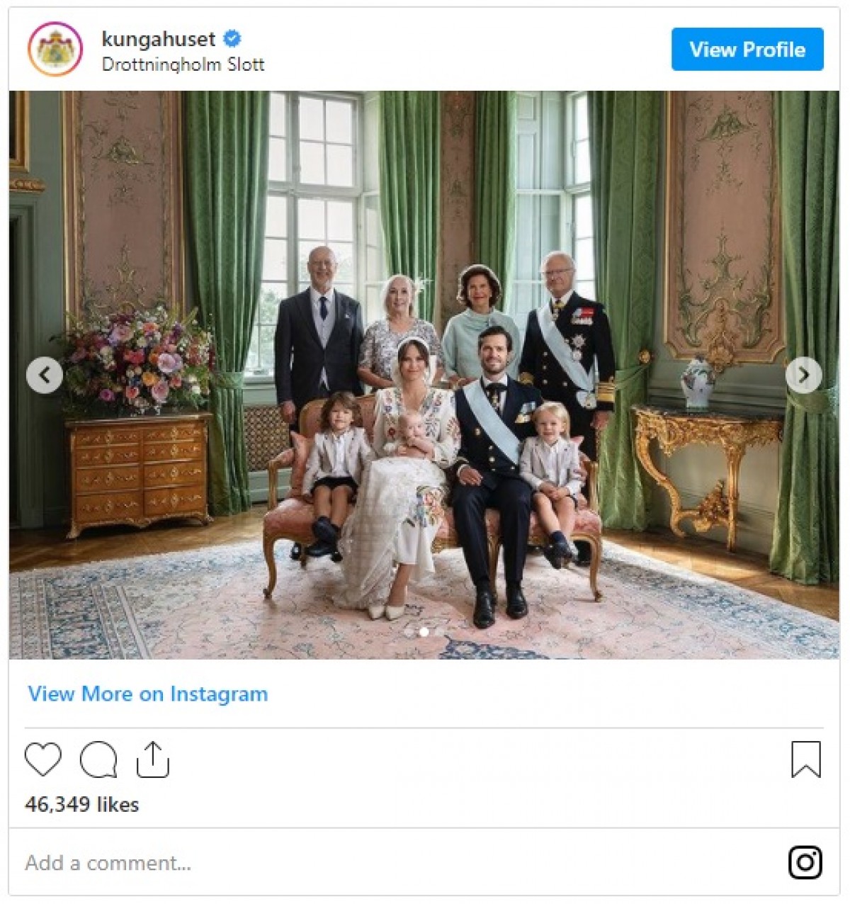 スウェーデン王室カール・フィリップ王子第3子の洗礼式に、王室メンバーが集結！