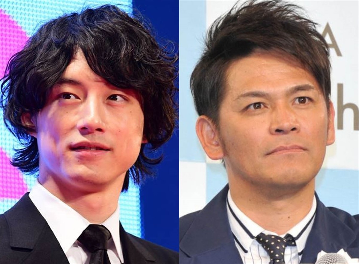 坂口健太郎＆岡田圭右、表情の温度差激しすぎ！ 『ハンオシ』上司・部下2ショットに反響