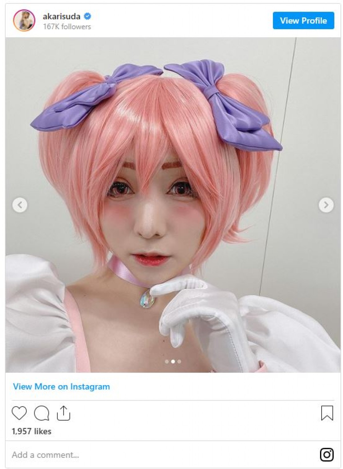 須田亜香里、“まどマギ”風コスプレにファン驚き「全然わかんなかった」
