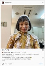 どうして!?　“氷づけ”の特殊メイクをほどこされたどんぐり　※「どんぐり（竹原芳子）」インスタグラム