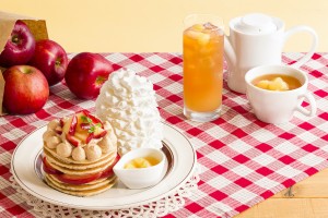「りんごと紅茶のパンケーキ」「アップルダイスシナモンティー」
