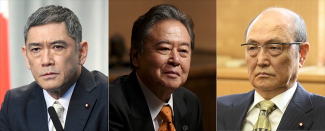 ドラマ『日本沈没―希望のひと―』に出演する（左から）杉本哲太、風間杜夫、石橋蓮司